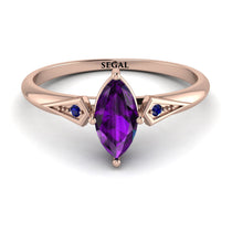 Marquise Amethyst Geometrical Engagement Ring - Reese No. 314 image 1