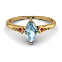 Marquise Aquamarine Geometrical Engagement Ring - Reese No. 410 image 1