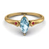 Marquise Aquamarine Geometrical Engagement Ring - Reese No. 410