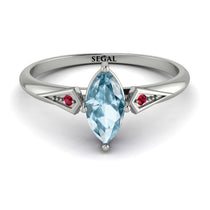 Marquise Aquamarine Geometrical Engagement Ring - Reese No. 412 image 1