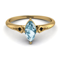 Marquise Aquamarine Geometrical Engagement Ring - Reese No. 407 image 1