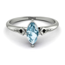 Marquise Aquamarine Geometrical Engagement Ring - Reese No. 409 image 1