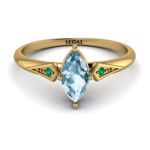 Marquise Aquamarine Geometrical Engagement Ring - Reese No. 404 image 1