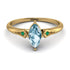 Marquise Aquamarine Geometrical Engagement Ring - Reese No. 404