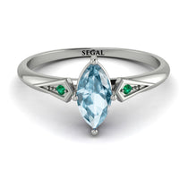 Marquise Aquamarine Geometrical Engagement Ring - Reese No. 406 image 1