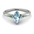 Marquise Aquamarine Geometrical Engagement Ring - Reese No. 406