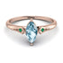 Marquise Aquamarine Geometrical Engagement Ring - Reese No. 405