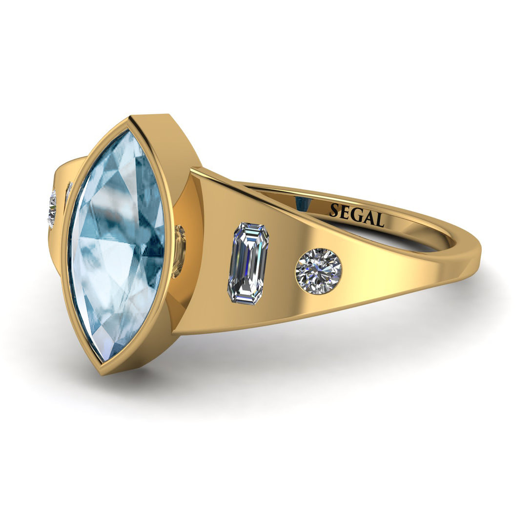 Marquise Bezel Aquamarine Ring - Juliana No. 401