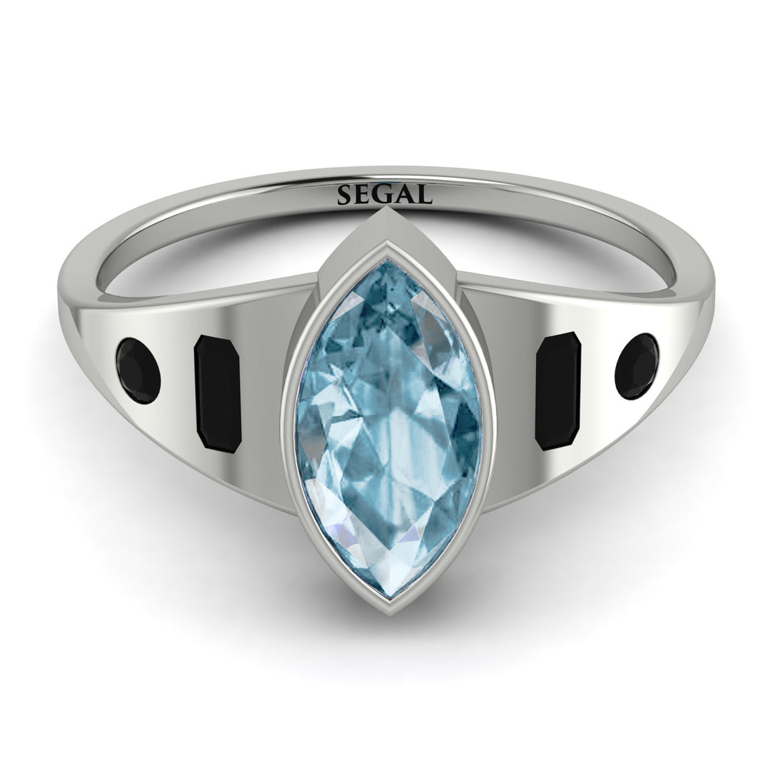 Marquise Bezel Aquamarine Ring - Juliana No. 409