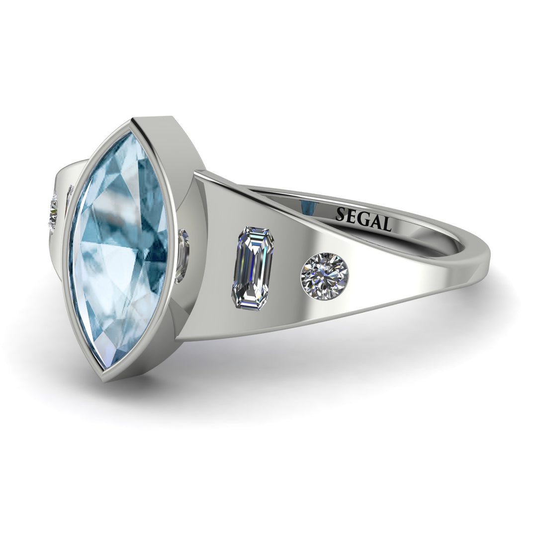 Marquise Bezel Aquamarine Ring - Juliana No. 403