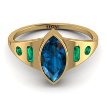 Marquise Bezel Blue Topaz Ring - Juliana No. 504 image 1