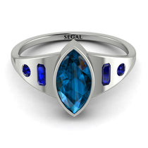 Marquise Bezel Blue Topaz Ring - Juliana No. 515 image 1