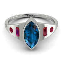 Marquise Bezel Blue Topaz Ring - Juliana No. 512 image 1