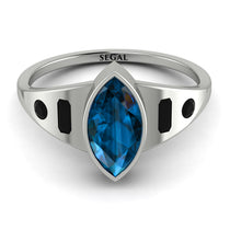 Marquise Bezel Blue Topaz Ring - Juliana No. 509 image 1