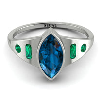 Marquise Bezel Blue Topaz Ring - Juliana No. 506 image 1