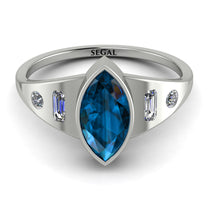 Marquise Bezel Blue Topaz Ring - Juliana No. 503 image 1