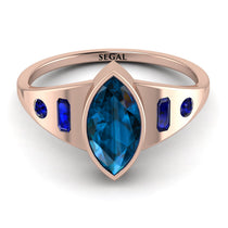 Marquise Bezel Blue Topaz Ring - Juliana No. 514 image 1