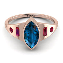 Marquise Bezel Blue Topaz Ring - Juliana No. 511 image 1
