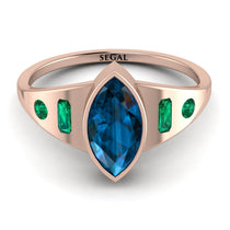 Marquise Bezel Blue Topaz Ring - Juliana No. 505 image 1