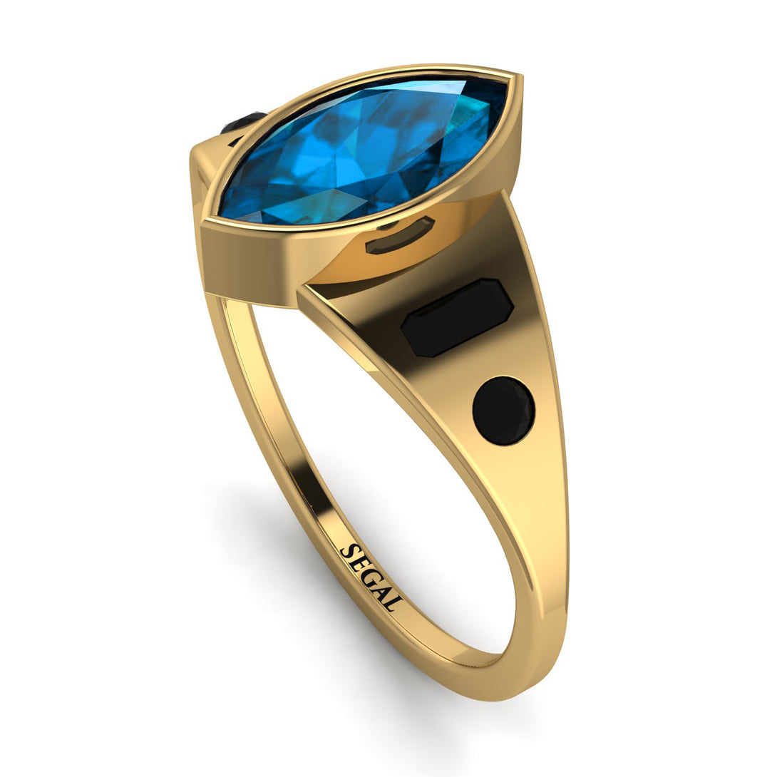 Marquise Bezel Blue Topaz Ring - Juliana No. 507