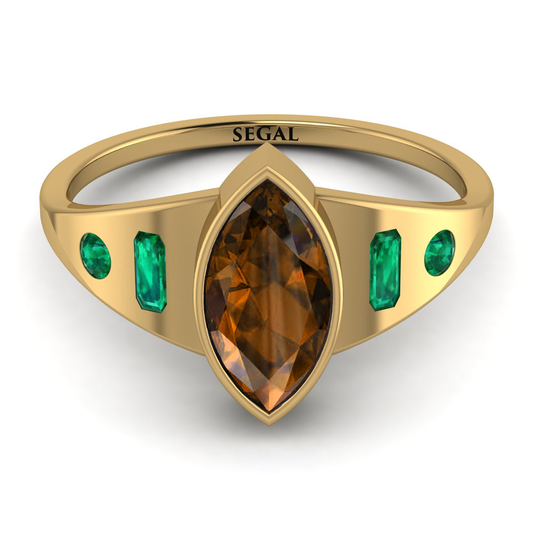 Marquise Bezel Brown Diamond Ring - Juliana No. 1104