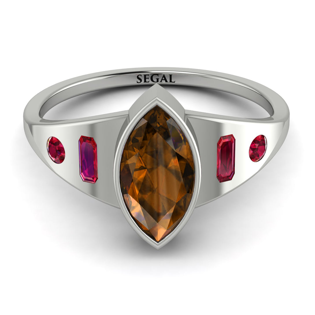 Marquise Bezel Brown Diamond Ring - Juliana No. 1112