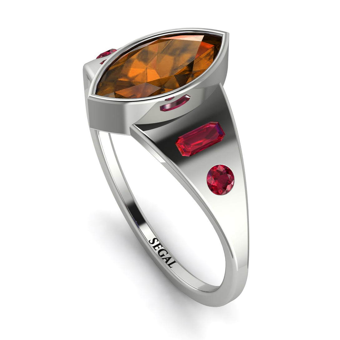 Marquise Bezel Brown Diamond Ring - Juliana No. 1112
