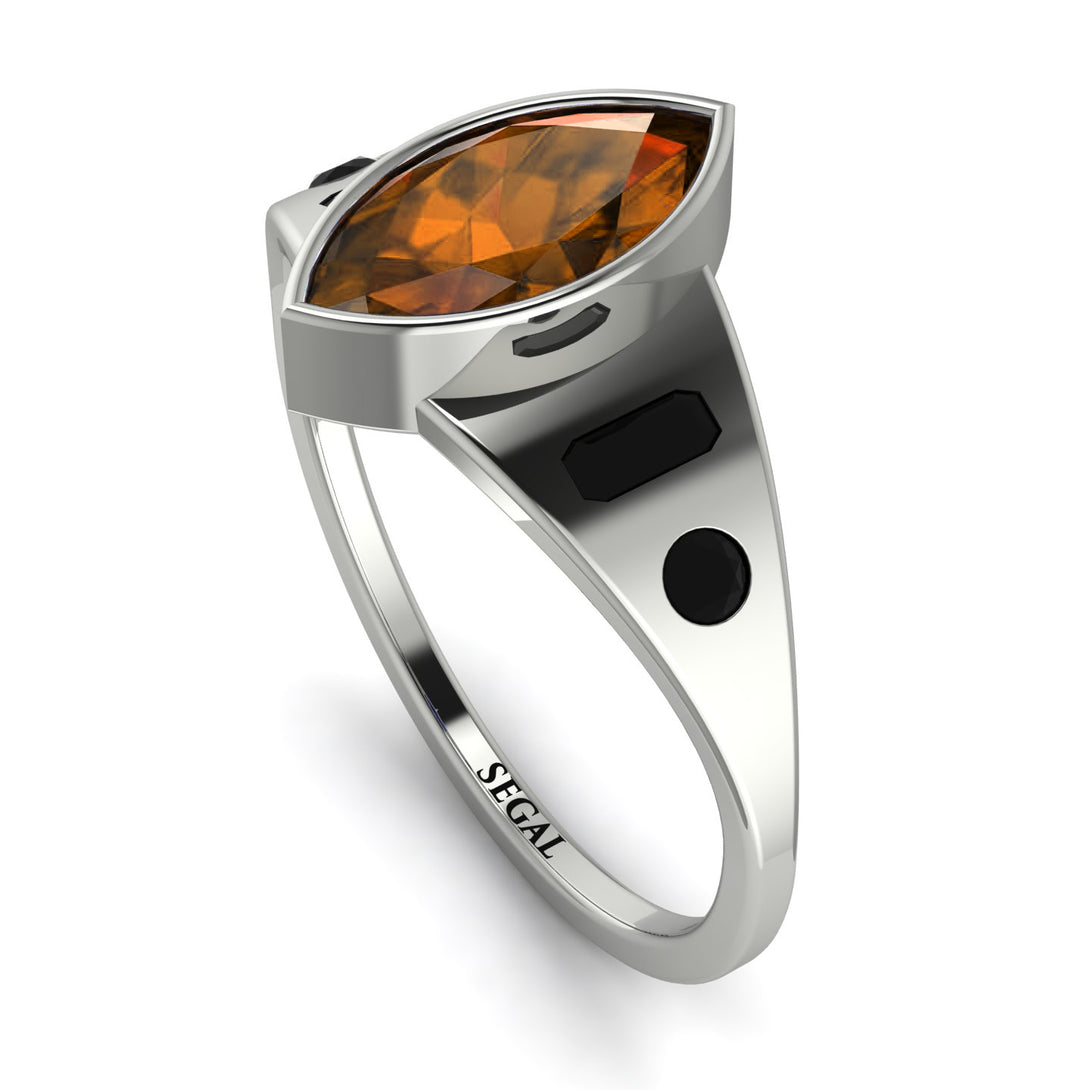 Marquise Bezel Brown Diamond Ring - Juliana No. 1109