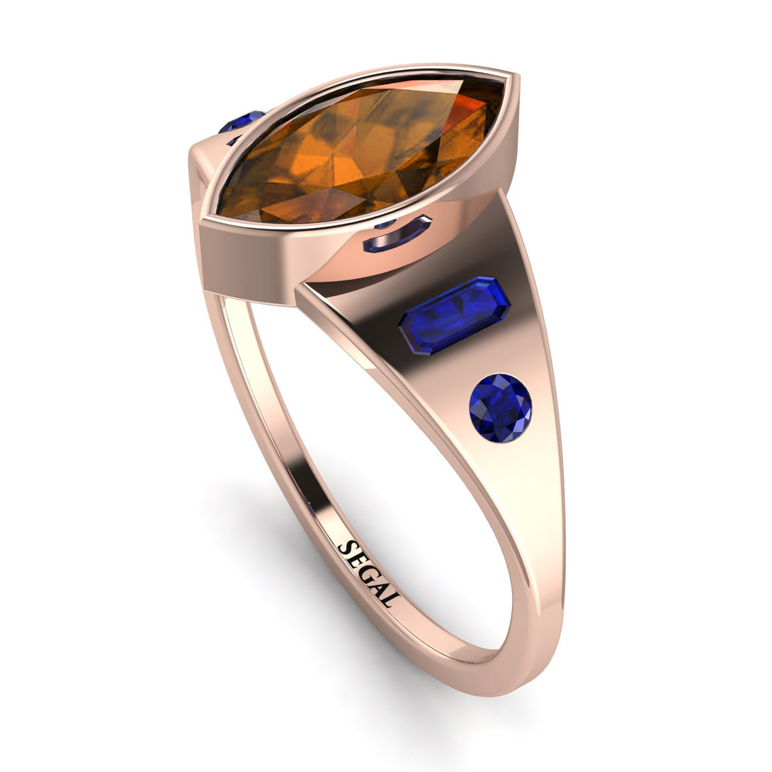 Marquise Bezel Brown Diamond Ring - Juliana No. 1114