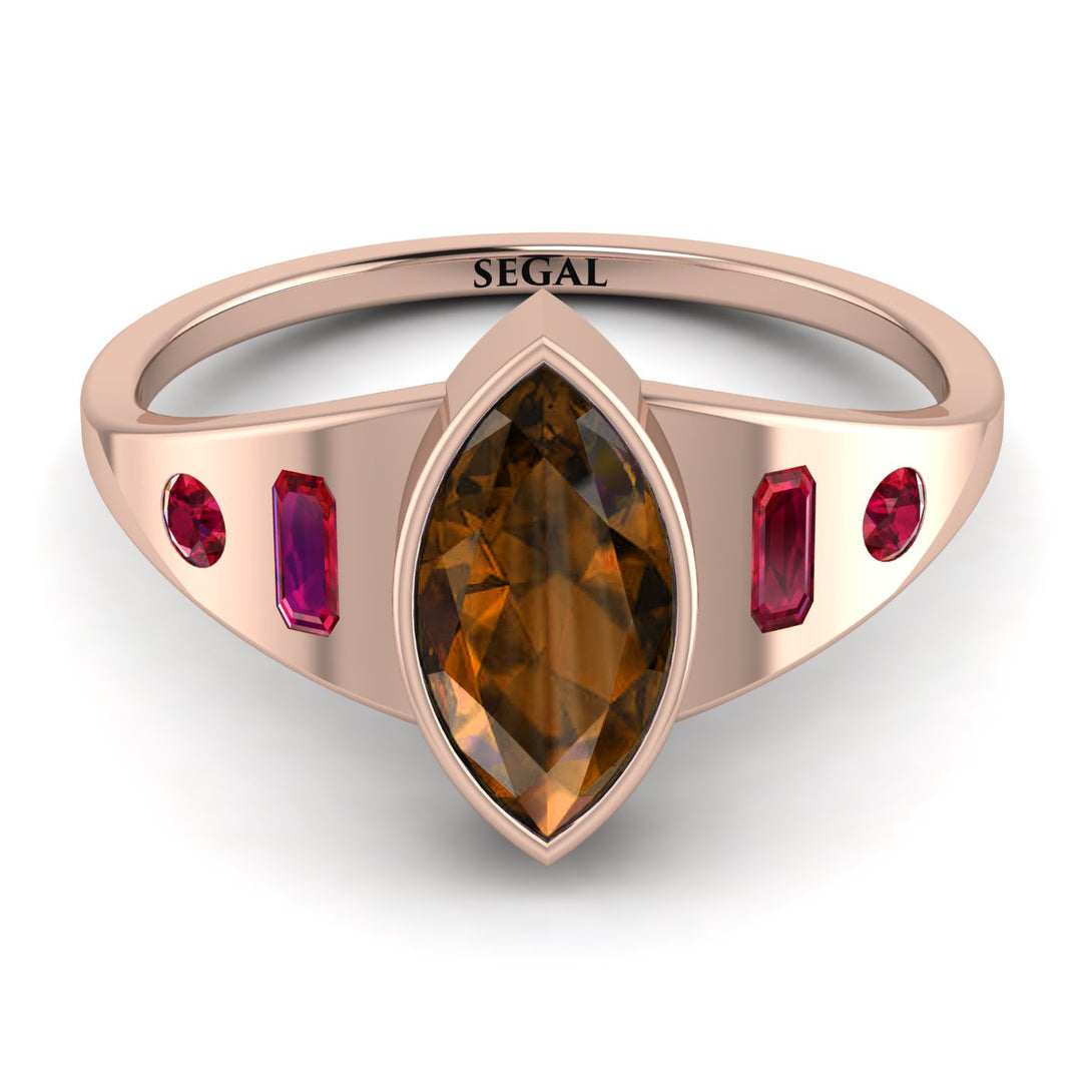 Marquise Bezel Brown Diamond Ring - Juliana No. 1111