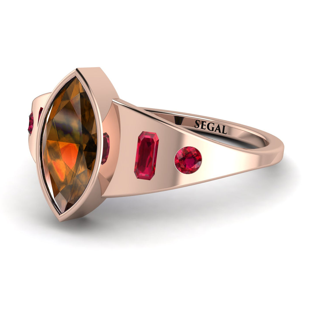 Marquise Bezel Brown Diamond Ring - Juliana No. 1111