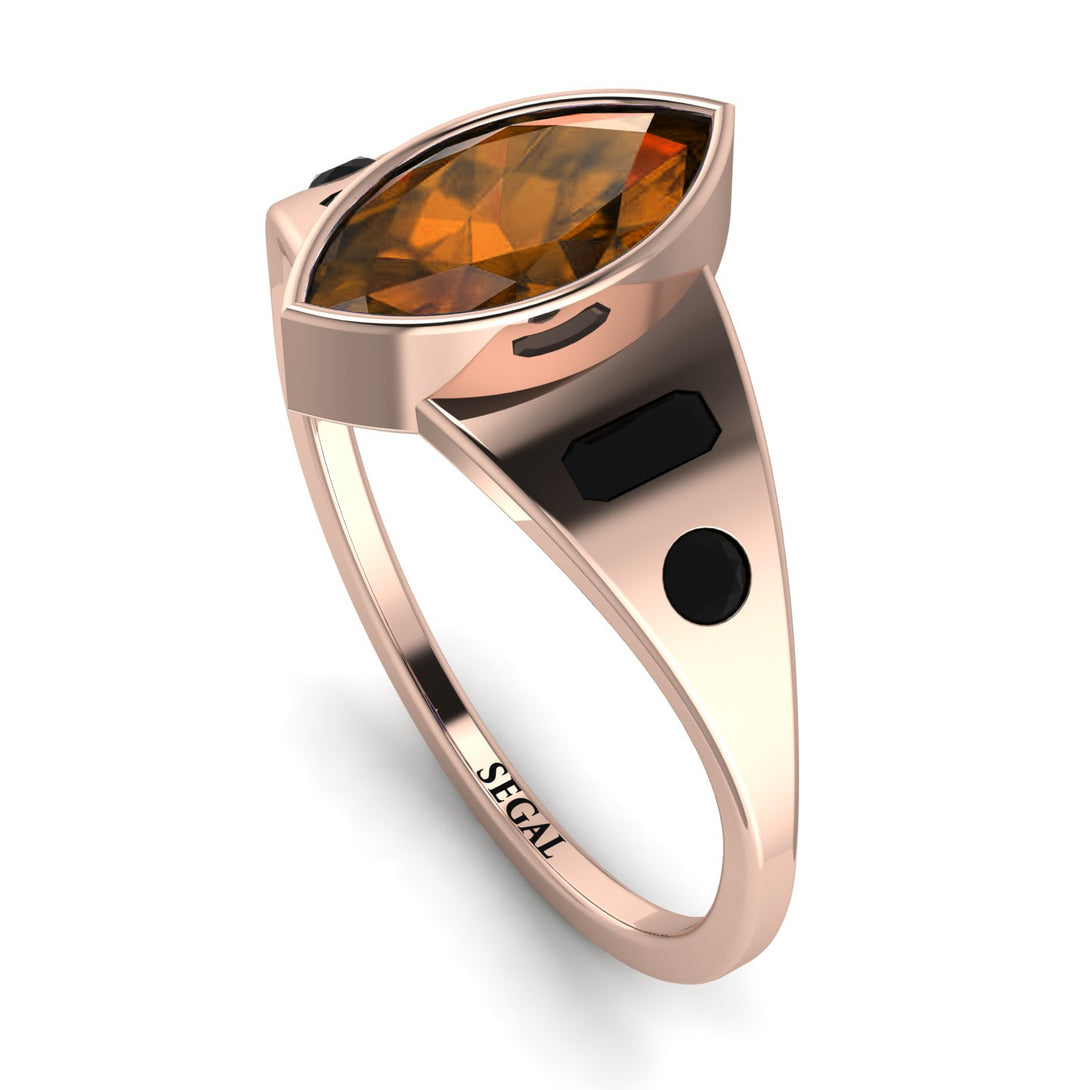 Marquise Bezel Brown Diamond Ring - Juliana No. 1108