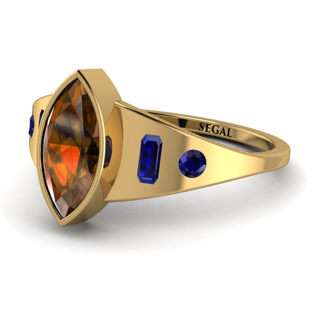 Marquise Bezel Brown Diamond Ring - Juliana No. 1113