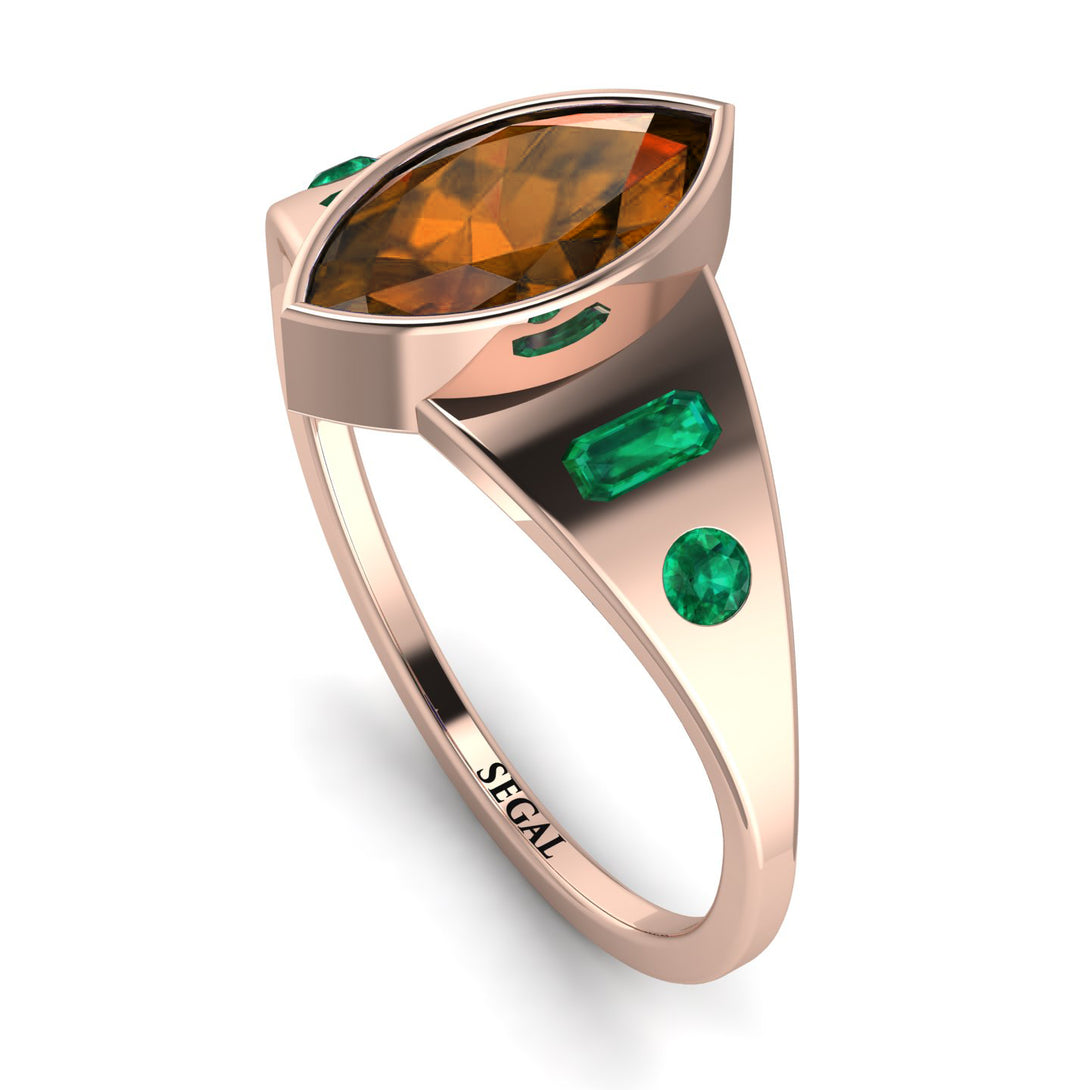 Marquise Bezel Brown Diamond Ring - Juliana No. 1105