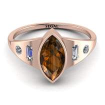 Marquise Bezel Brown Diamond Ring - Juliana No. 1102 image 1