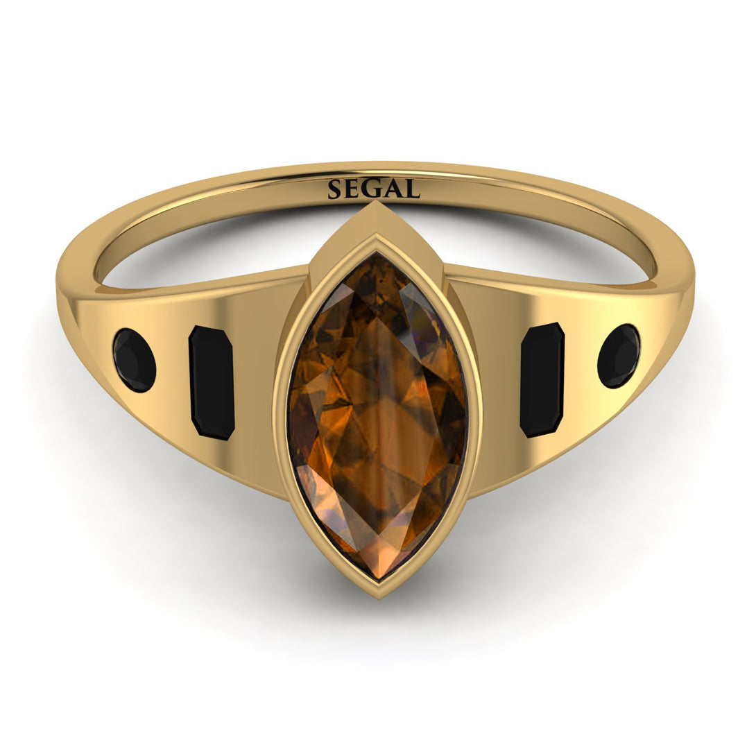 Marquise Bezel Brown Diamond Ring - Juliana No. 1107