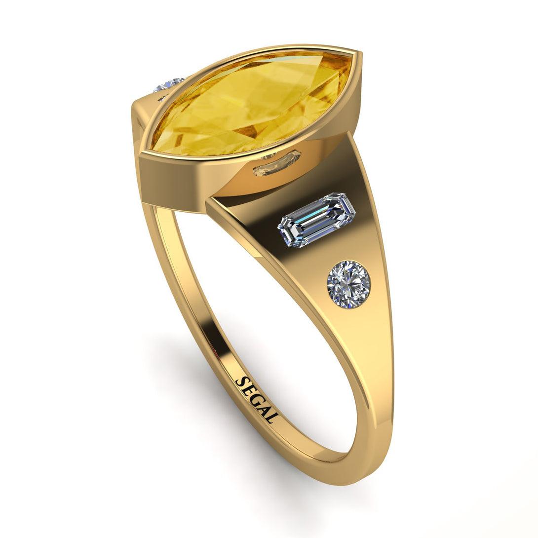 Marquise Bezel Citrine Ring - Juliana No. 601