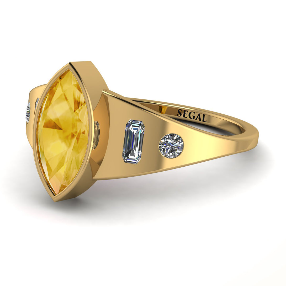 Marquise Bezel Citrine Ring - Juliana No. 601