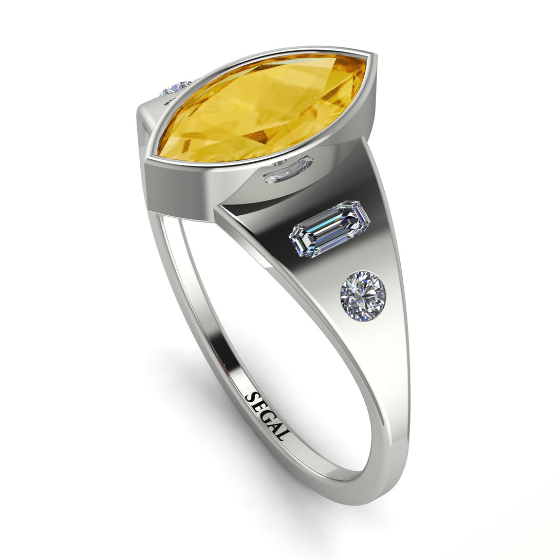 Marquise Bezel Citrine Ring - Juliana No. 603