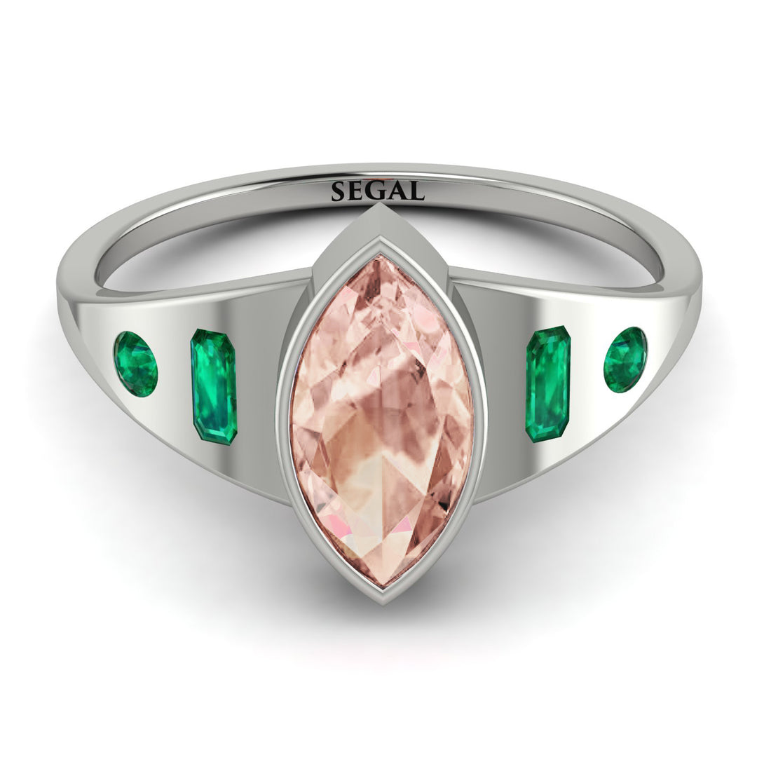 Marquise Bezel Morganite Ring - Juliana No. 906