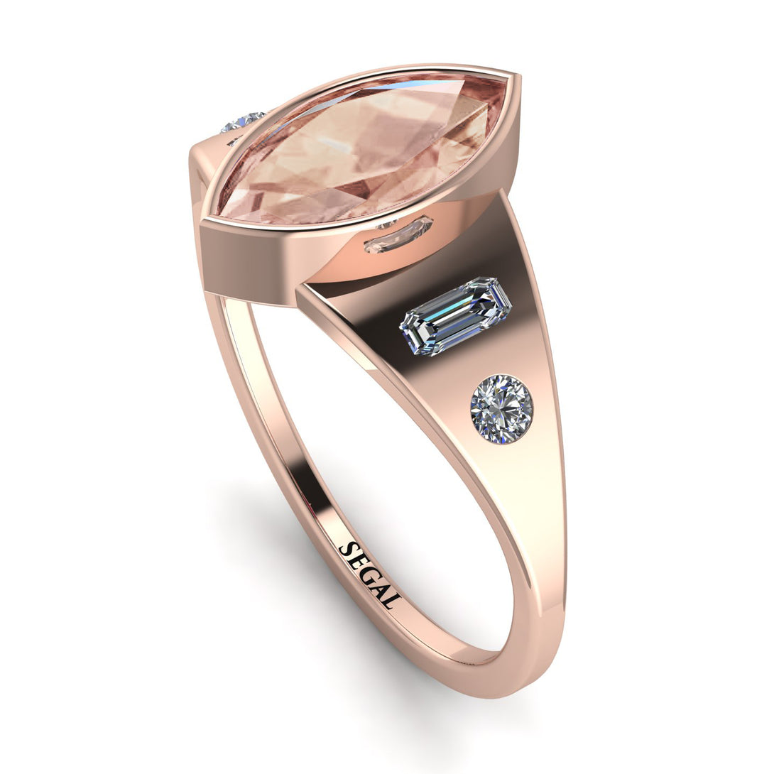 Marquise Bezel Morganite Ring - Juliana No. 902