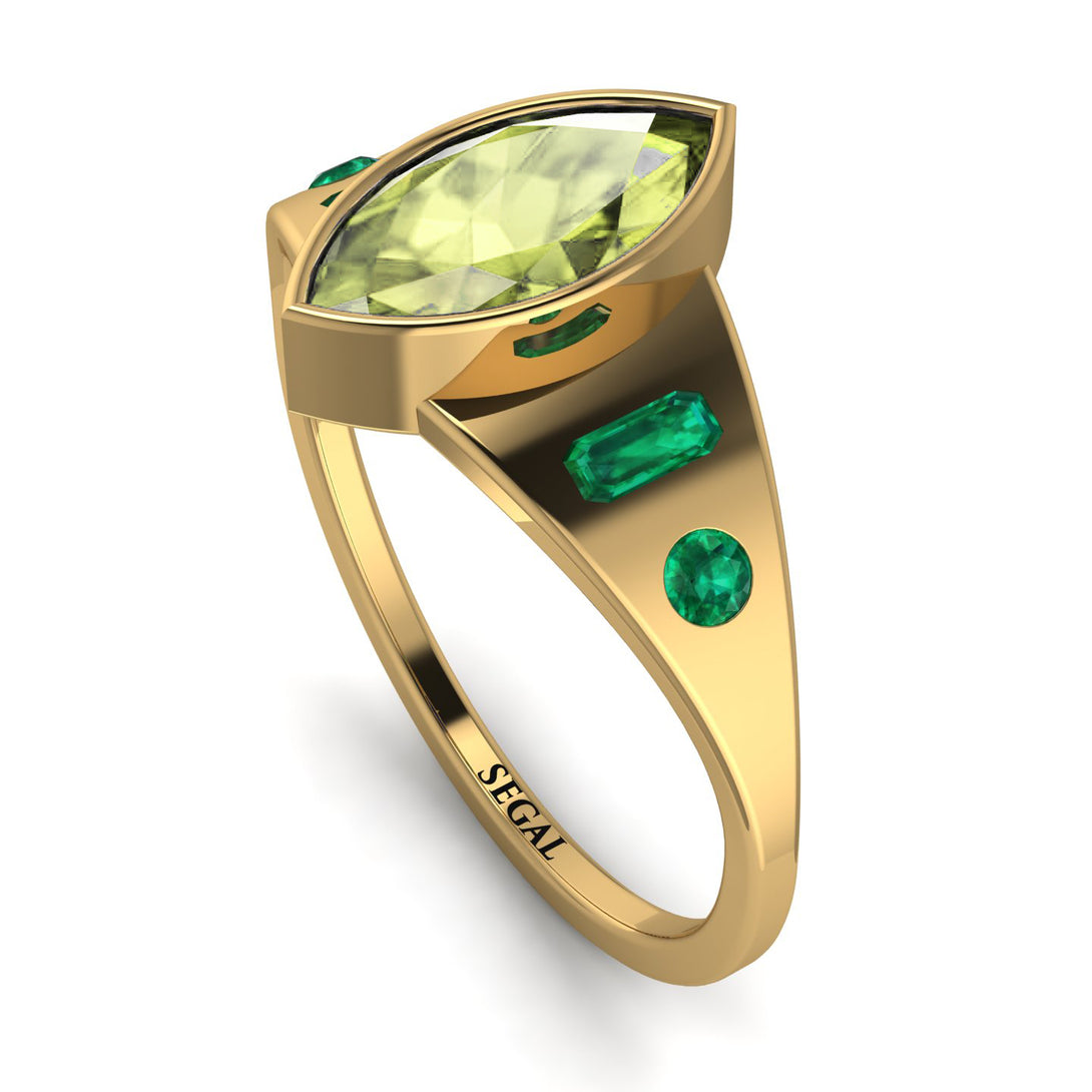Marquise Bezel Peridot Ring - Juliana No. 704