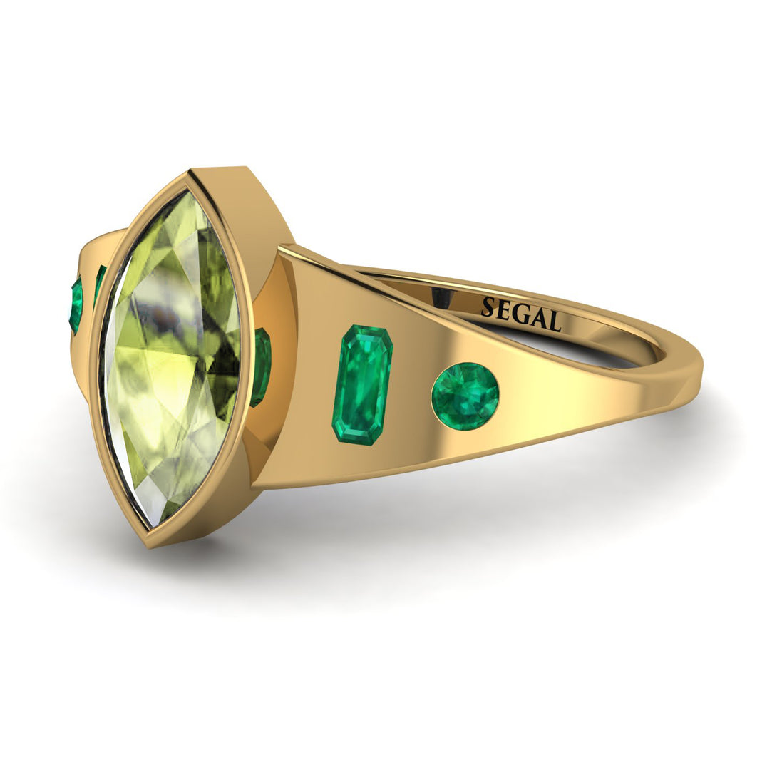 Marquise Bezel Peridot Ring - Juliana No. 704