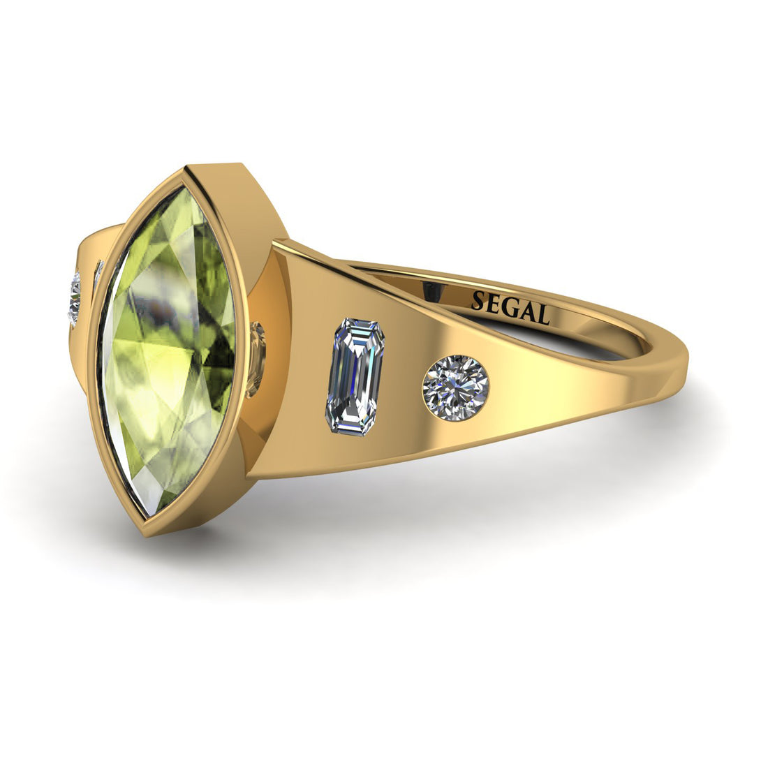 Marquise Bezel Peridot Ring - Juliana No. 701