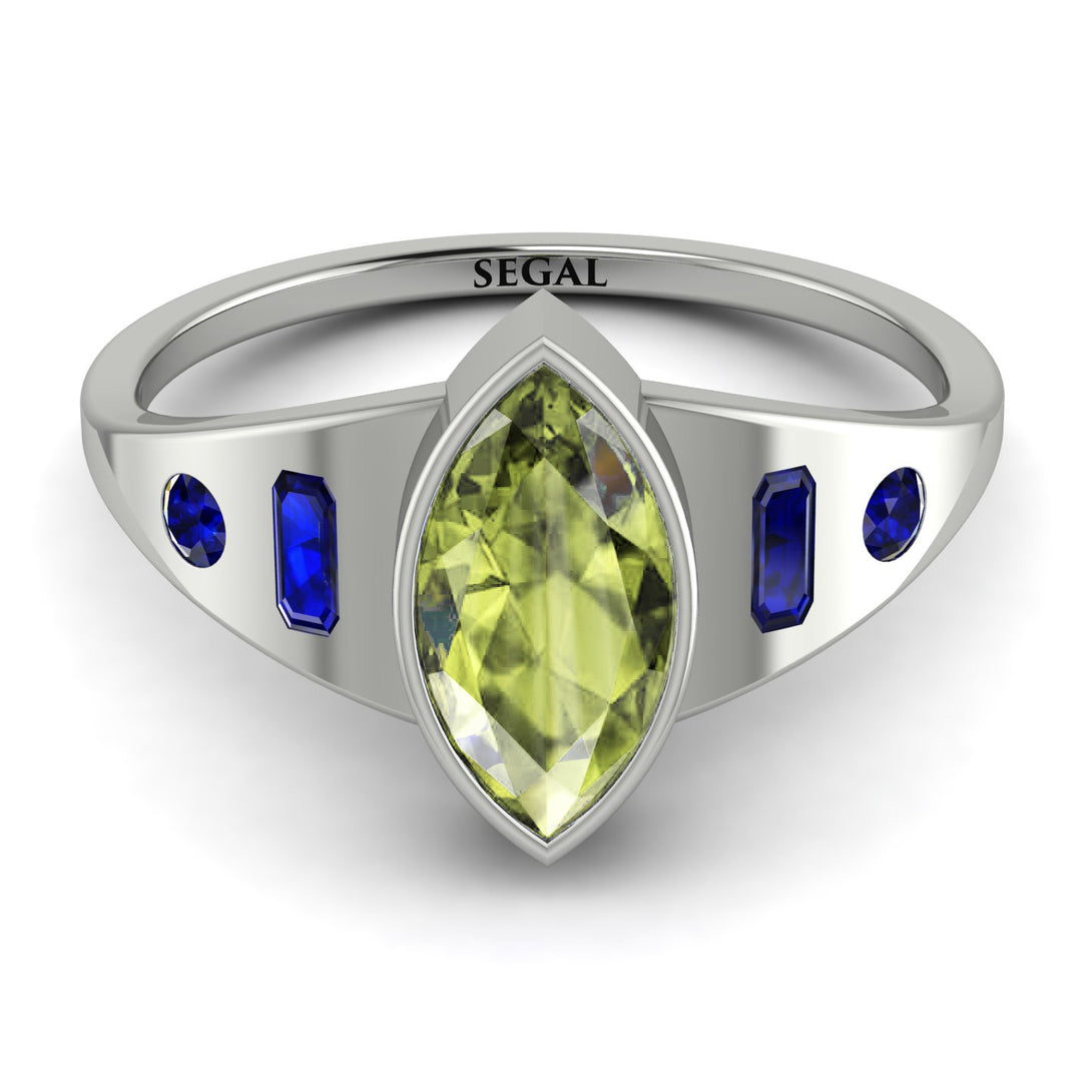 Marquise Bezel Peridot Ring - Juliana No. 715