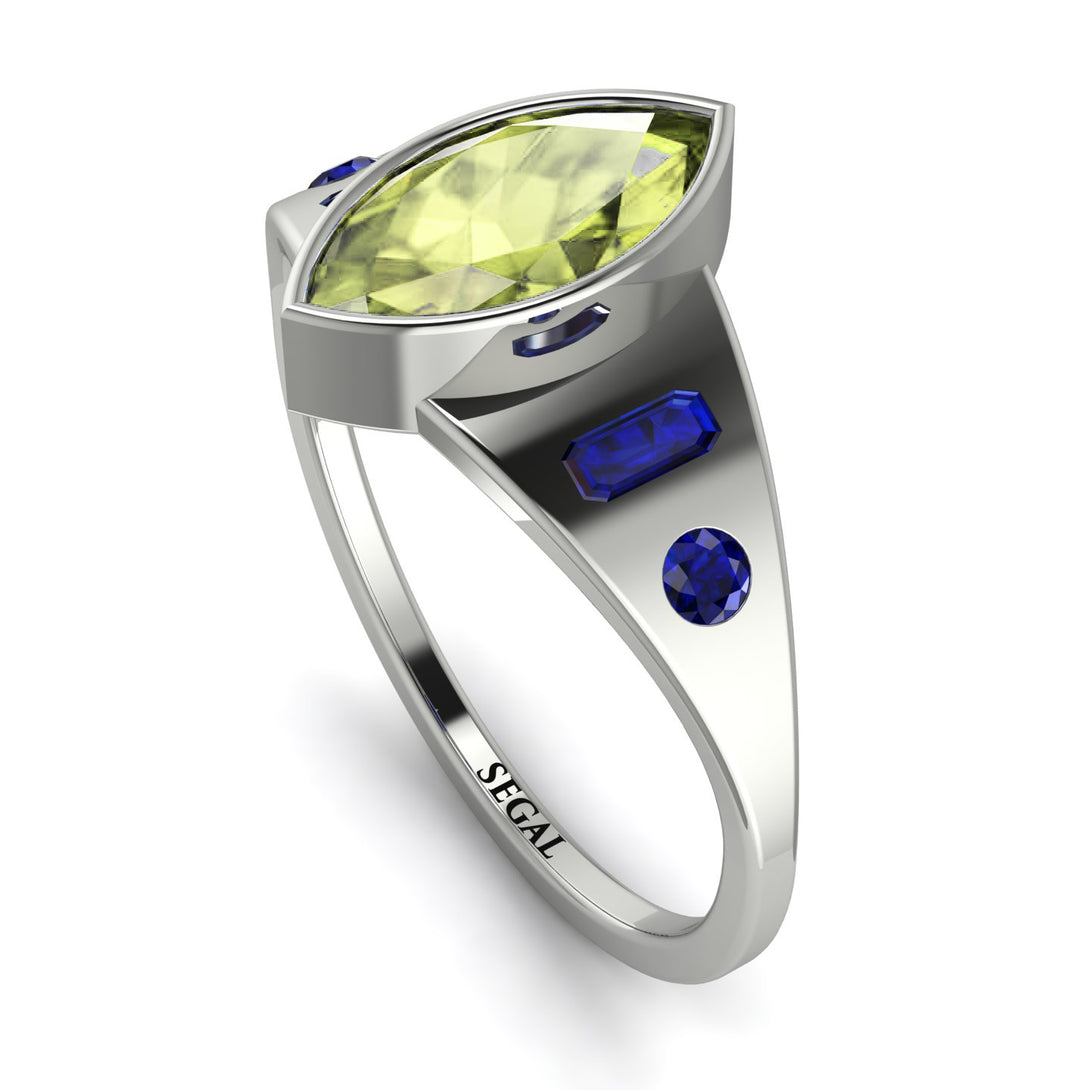 Marquise Bezel Peridot Ring - Juliana No. 715