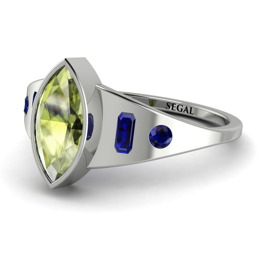 Marquise Bezel Peridot Ring - Juliana No. 715