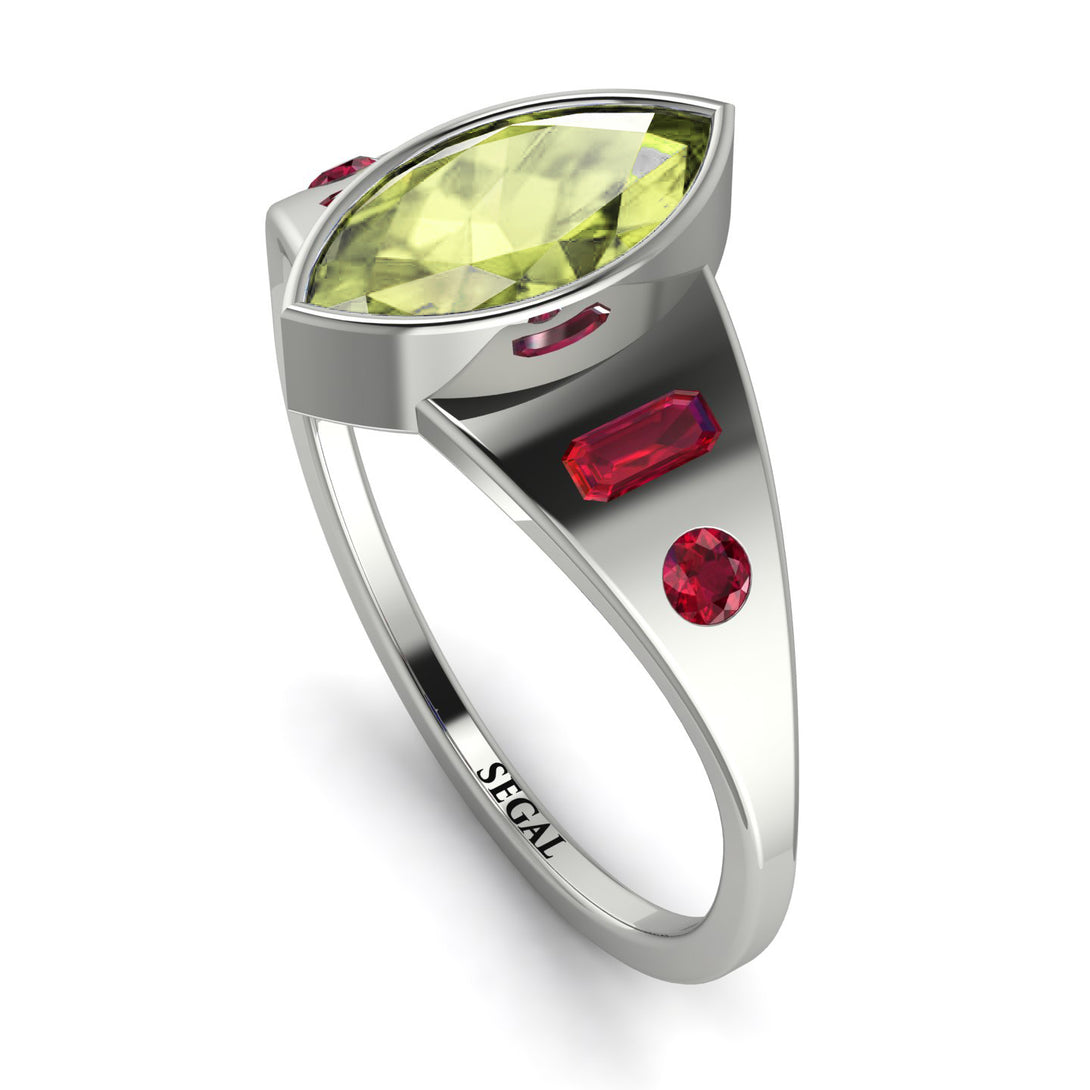 Marquise Bezel Peridot Ring - Juliana No. 712
