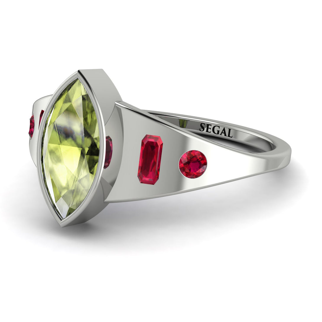 Marquise Bezel Peridot Ring - Juliana No. 712