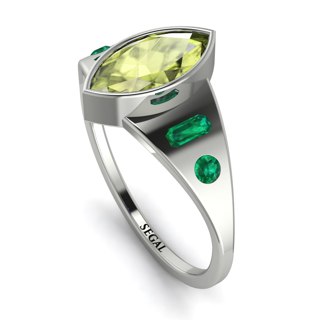 Marquise Bezel Peridot Ring - Juliana No. 706